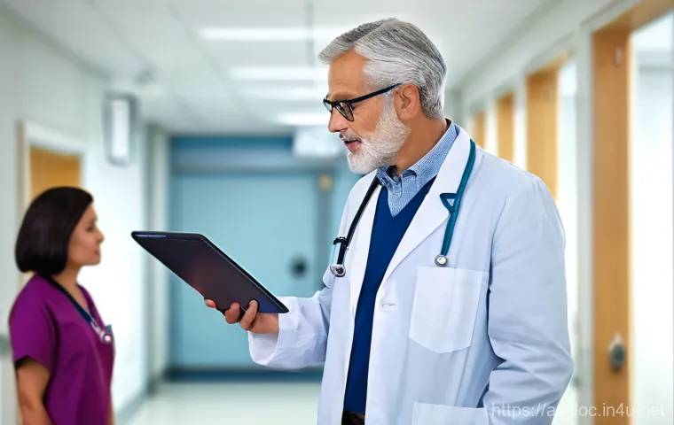 의료 업무 시간 관리 팁 - **Prompt:** Dynamic collaboration among a diverse healthcare team utilizing modern technology. A gro...